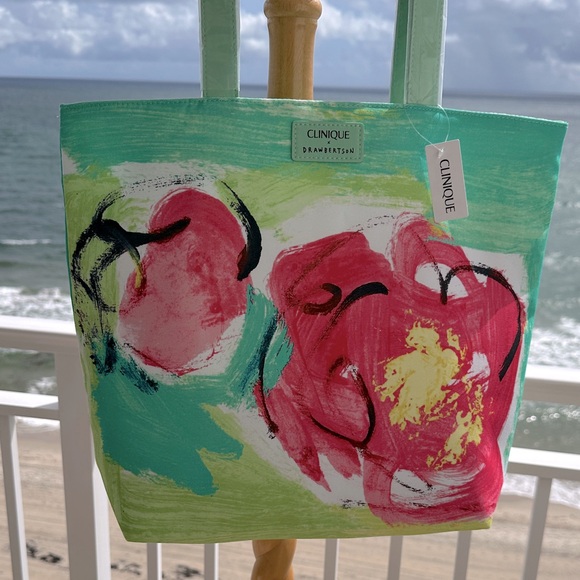 CLINIQUE Other - CLINIQUE 4 pc FLORAL WATER COLOR TOTE NWT
